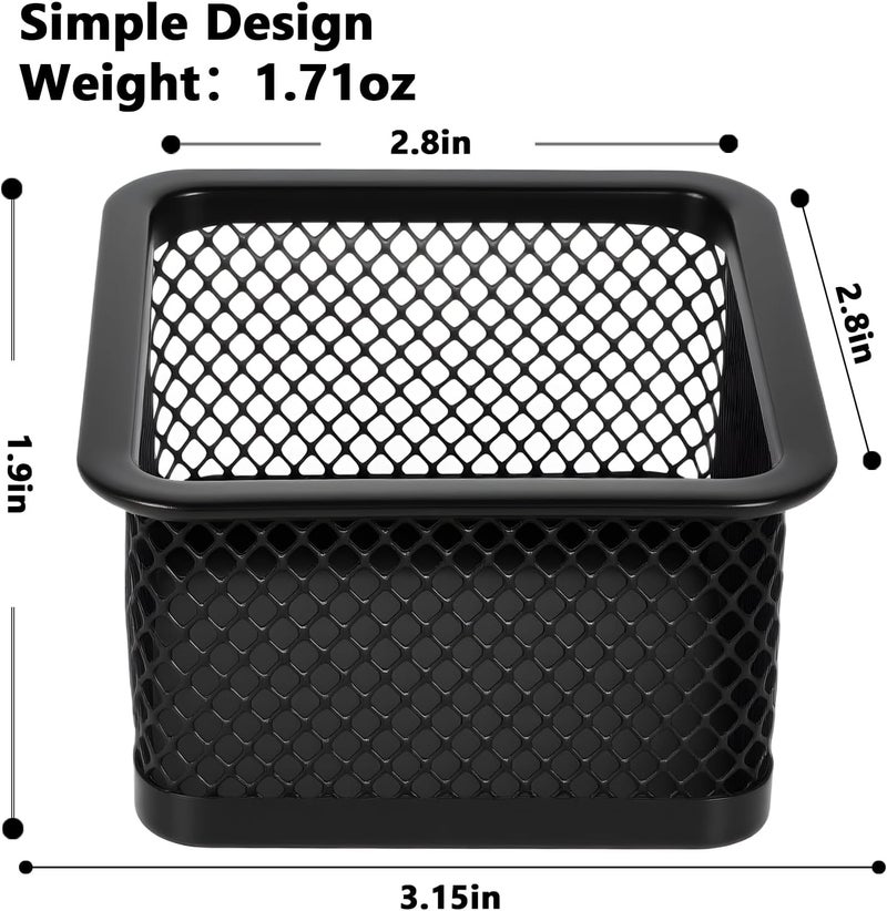 DANRONG Paper Clip Holder for Desk, Paperclip Holders, Mesh Paper Clip Holders Metal Paper Clip Dispenser Organizer for Desk Binder Clip Bobby Pin Holder Container for Home Office School, Black 4 Pack - Image 4
